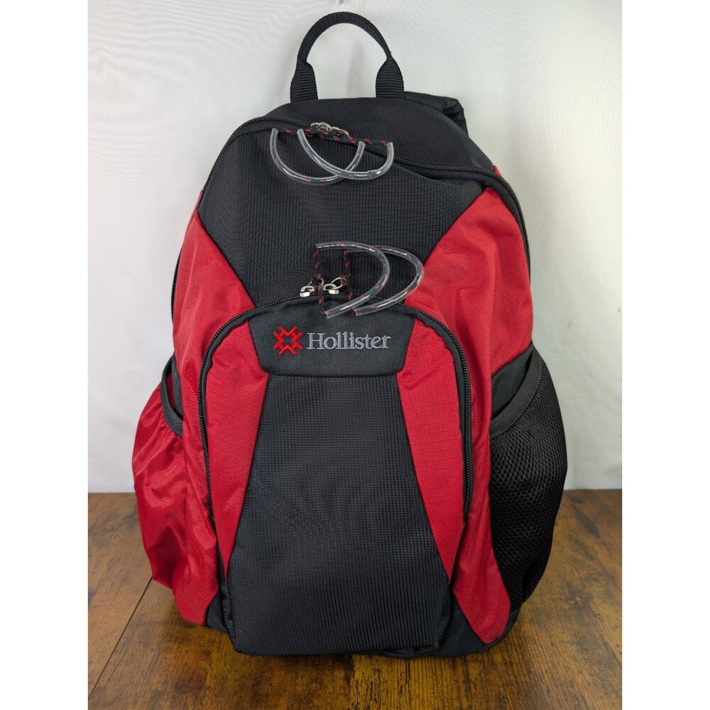 Hollister California Red & Black Backpack